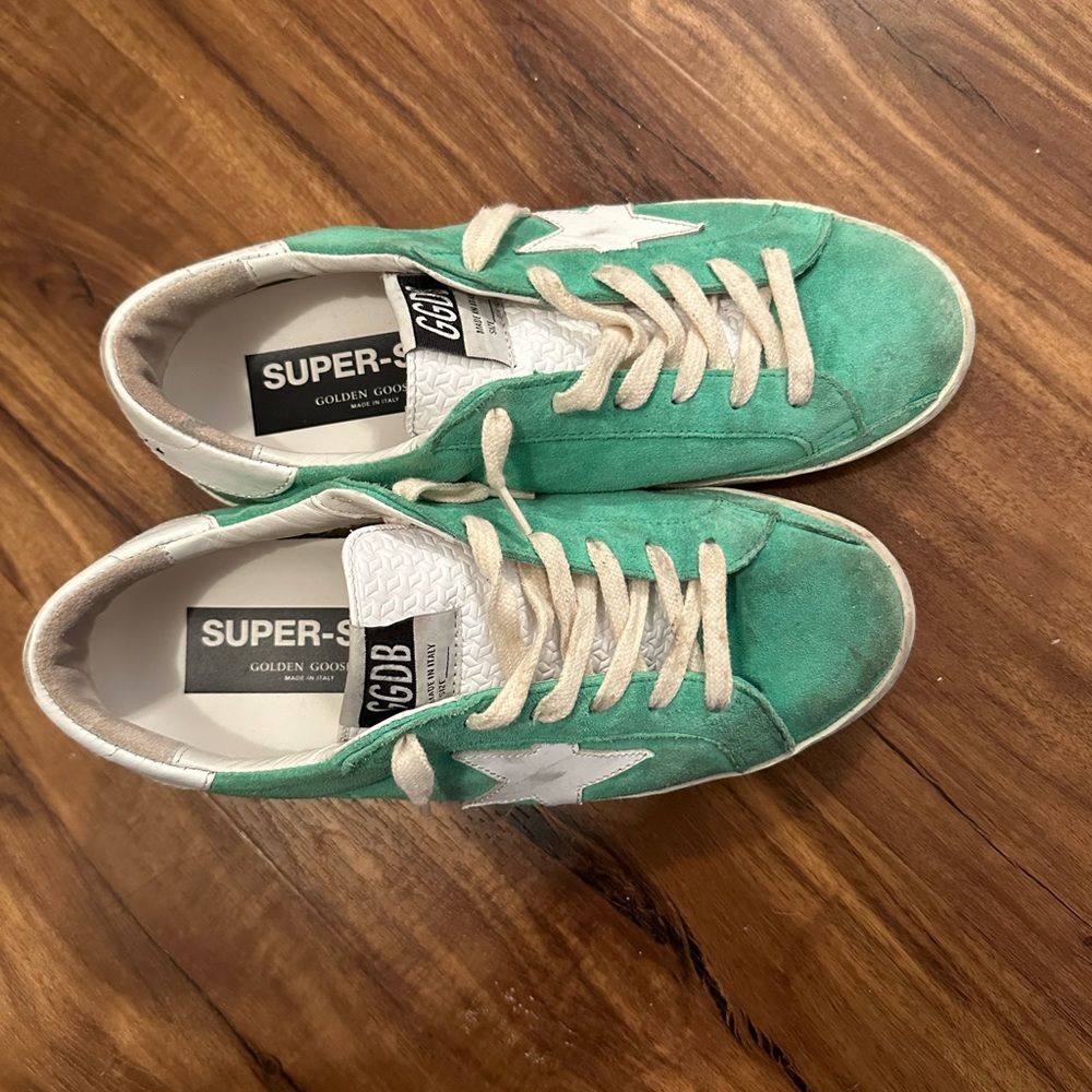 Superstar Sneaker in Aquamarine & White